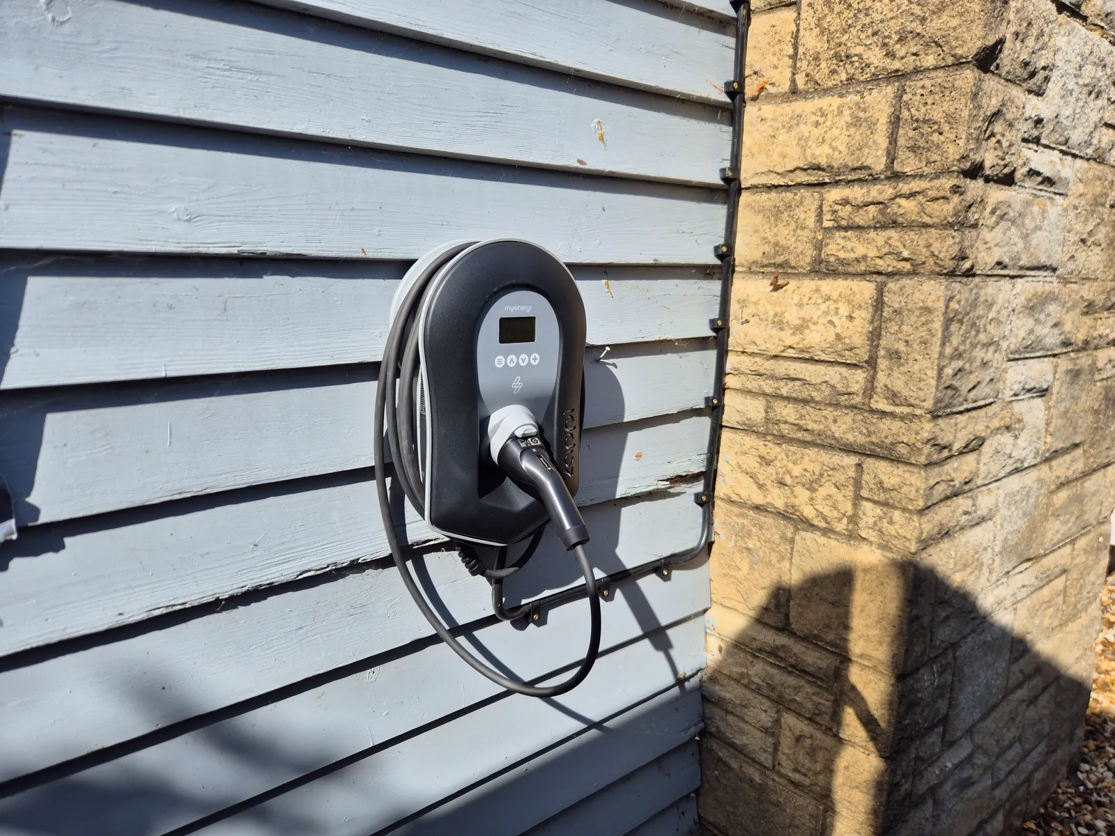Close view of the completed Downton installation and its cable entry