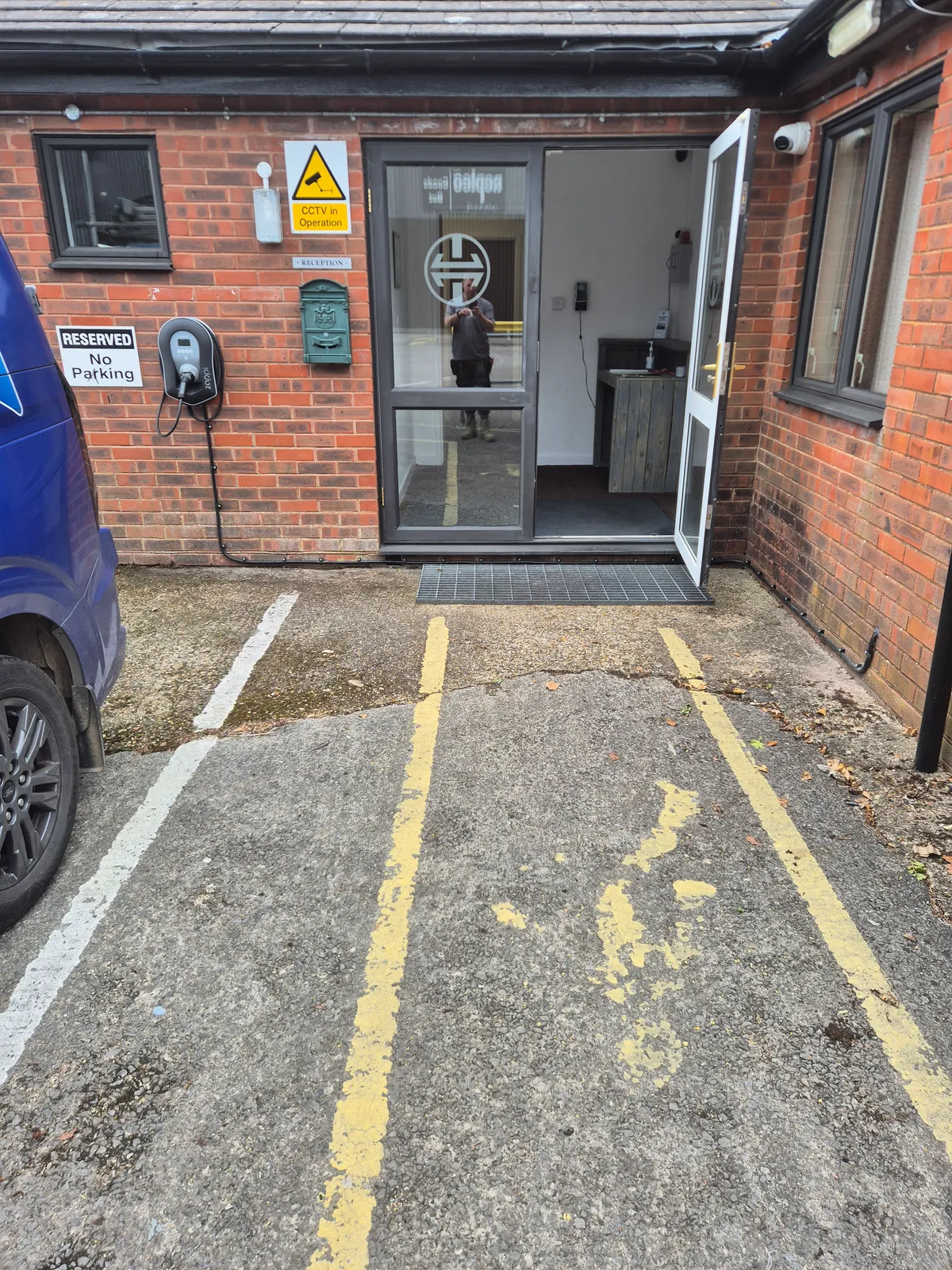 The reserved charging bay and completed workplace charge point